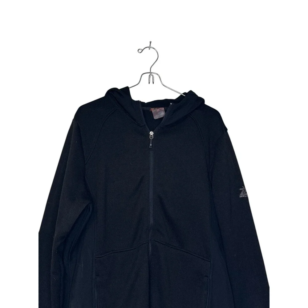 ZeroXposur Men Sweater Full‎ Zip Hooded Zipper Pocket Long Sleeve Black Size XL
